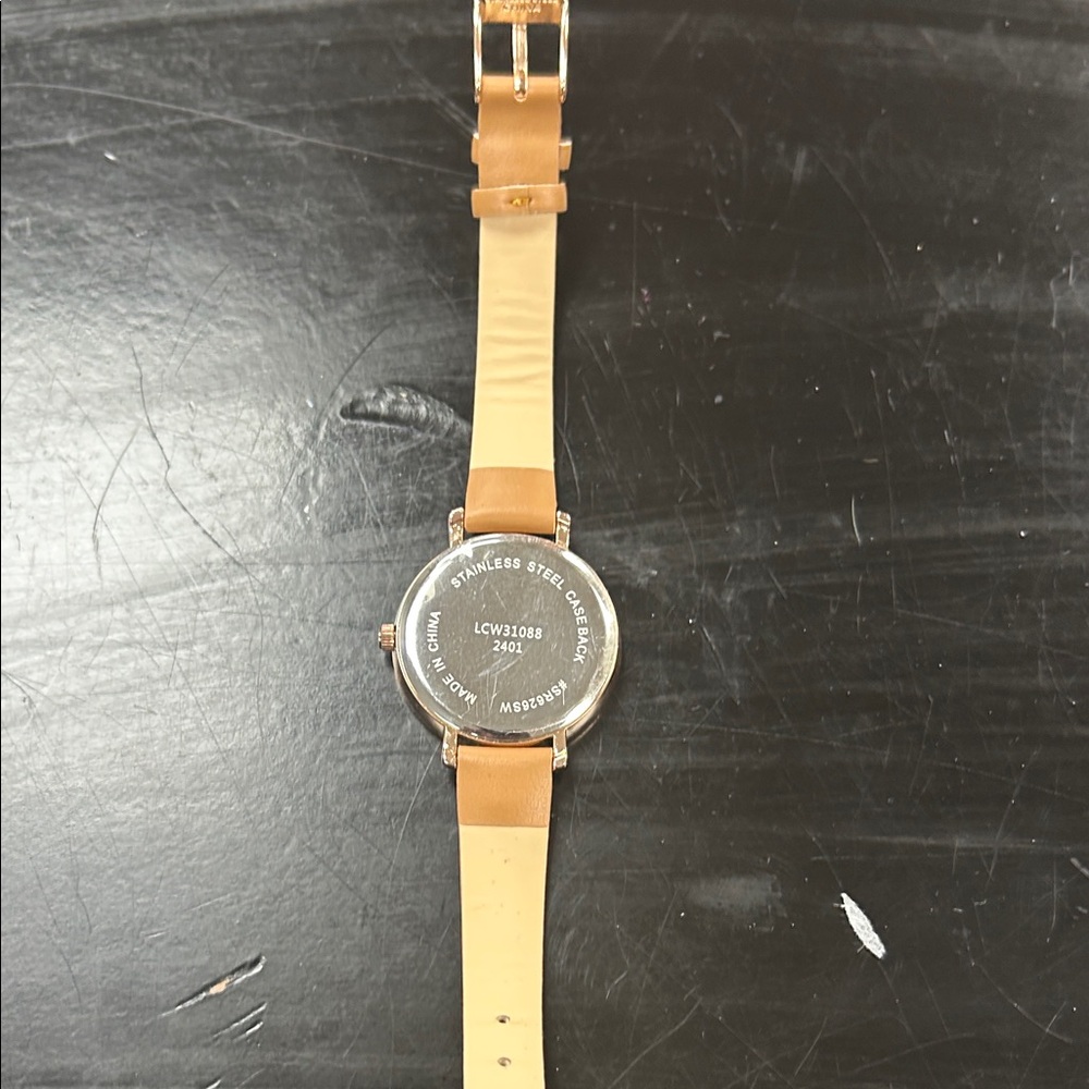 Tan Leather Strap Watch with Green and Orange Dial - Picture 3 of 3